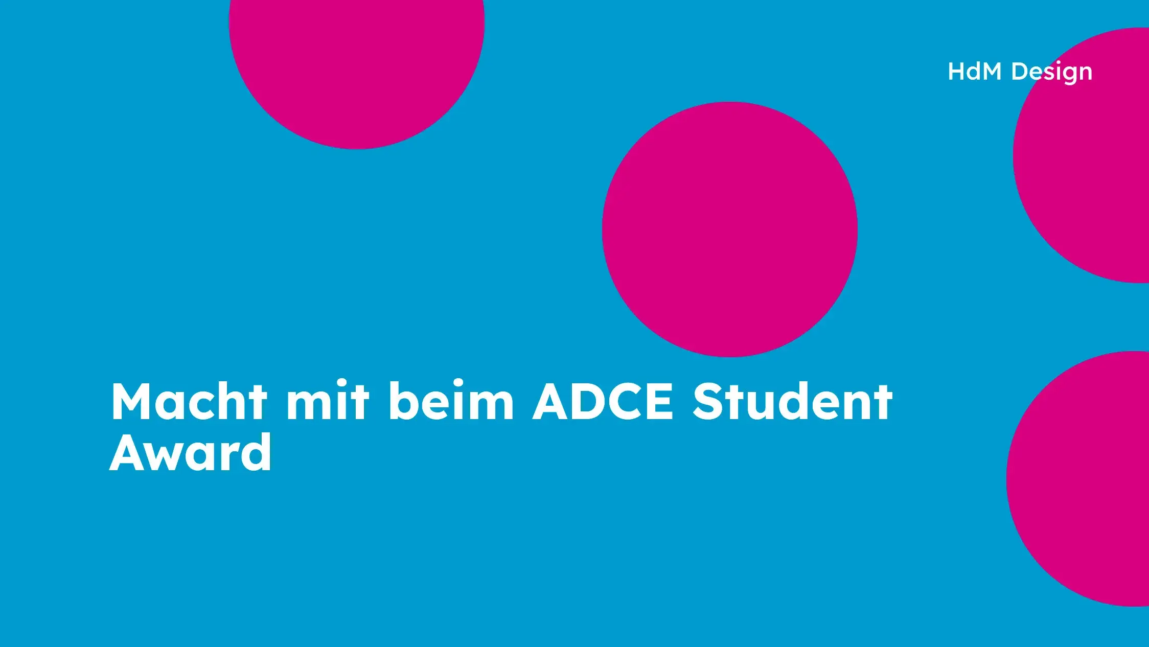 Visual zur Ausschreibung der ADCE Student Awards für Studierende und Alumni aus Design und kreativen Disziplinen.